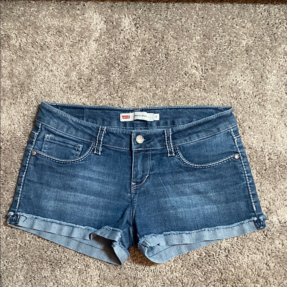 Levi's Strauss Blue denim Jean Shorts Classic Cuffed Style